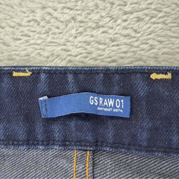 G-Star Men's Sz 42x31 Attacc Low Straight Leg Jeans Button Fly Dark Indigo Blue - Picture 13 of 14